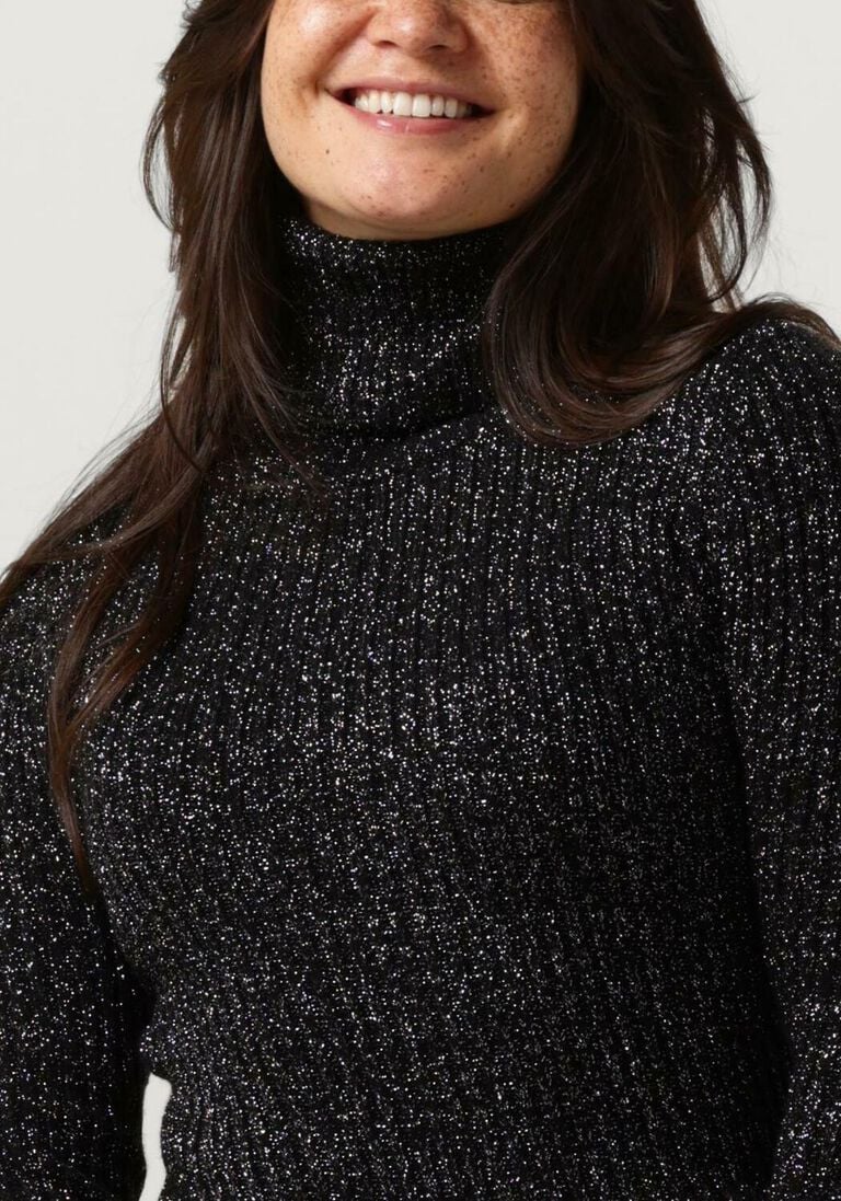ACCESS antraciet access coltrui lurex knitted turtleneck top