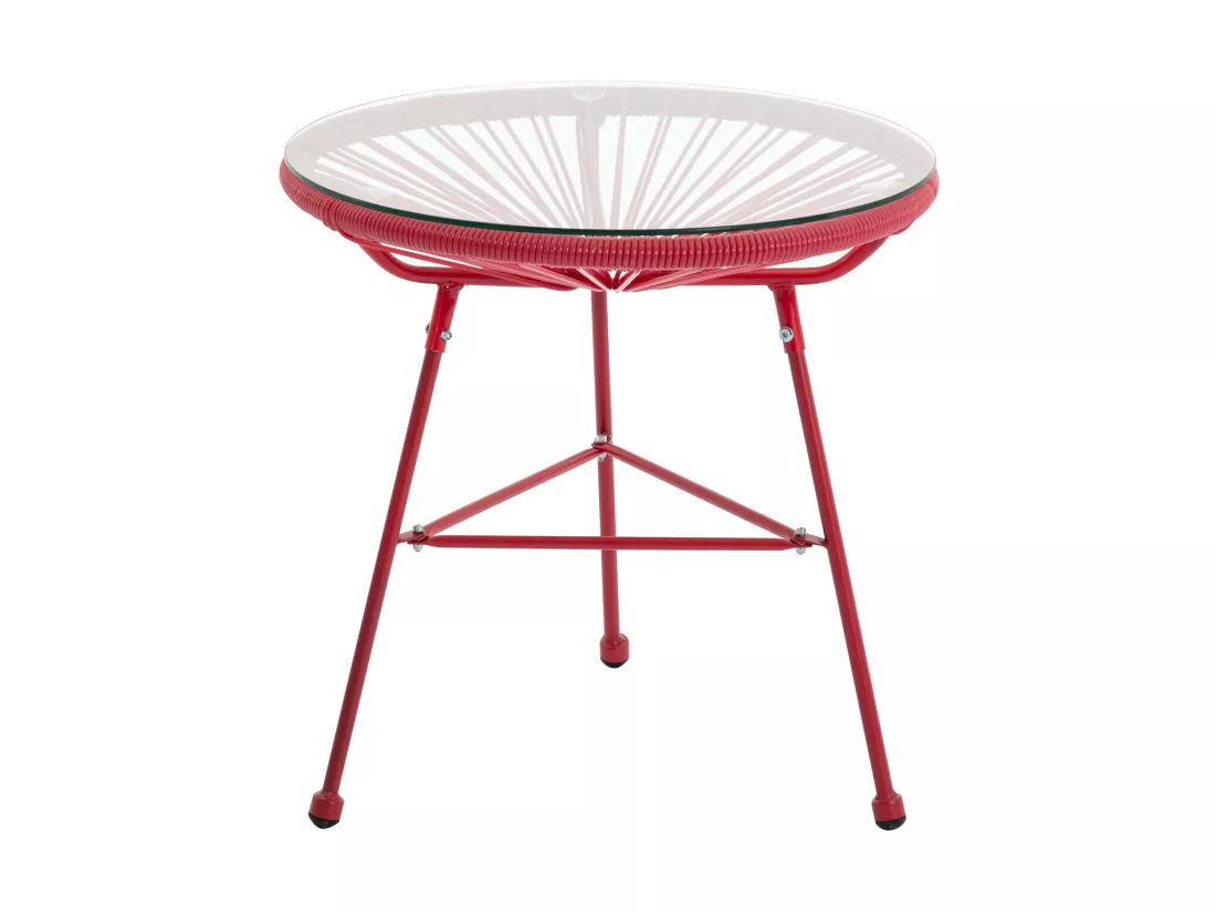 Salon de jardin en fils de résine tressés : 2 fauteuils et une table - Terracotta - ALIOS III de MYLIA