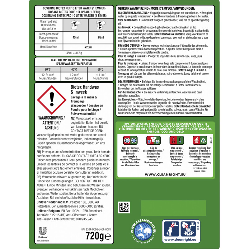 Biotex Waspoeder handwas & inweek