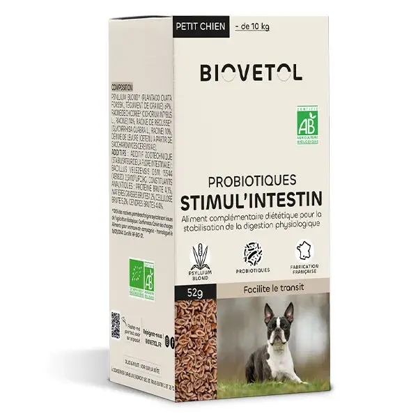 Biovetol - Estimulante Intestinal Orgânico em Pó para Cães de Pequeno Porte <10kg - 52g