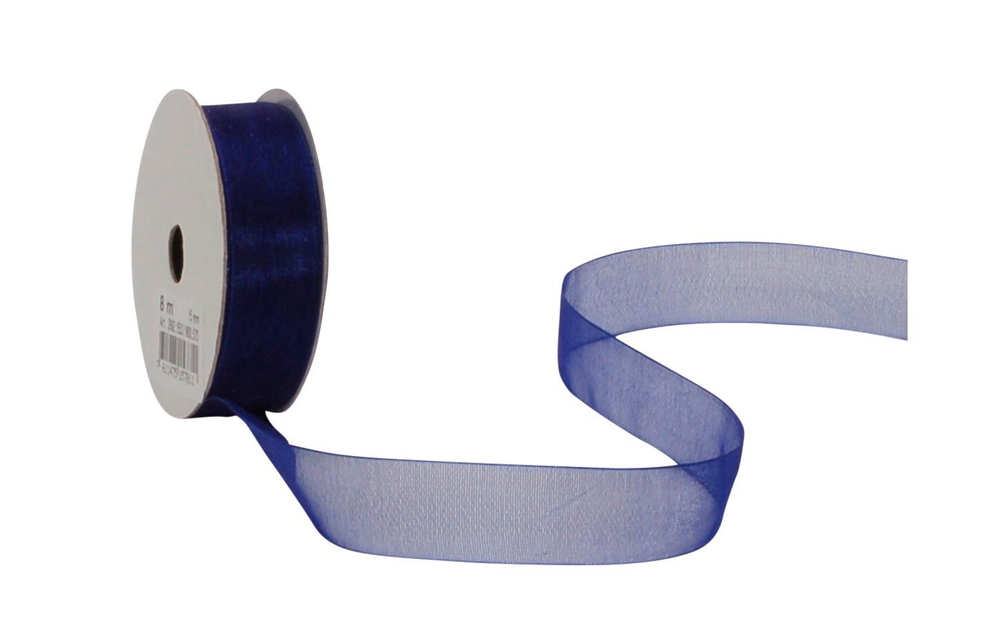 Organzaband Organsa 15 mm x 8 m, KönigsblauBand für Geschenke