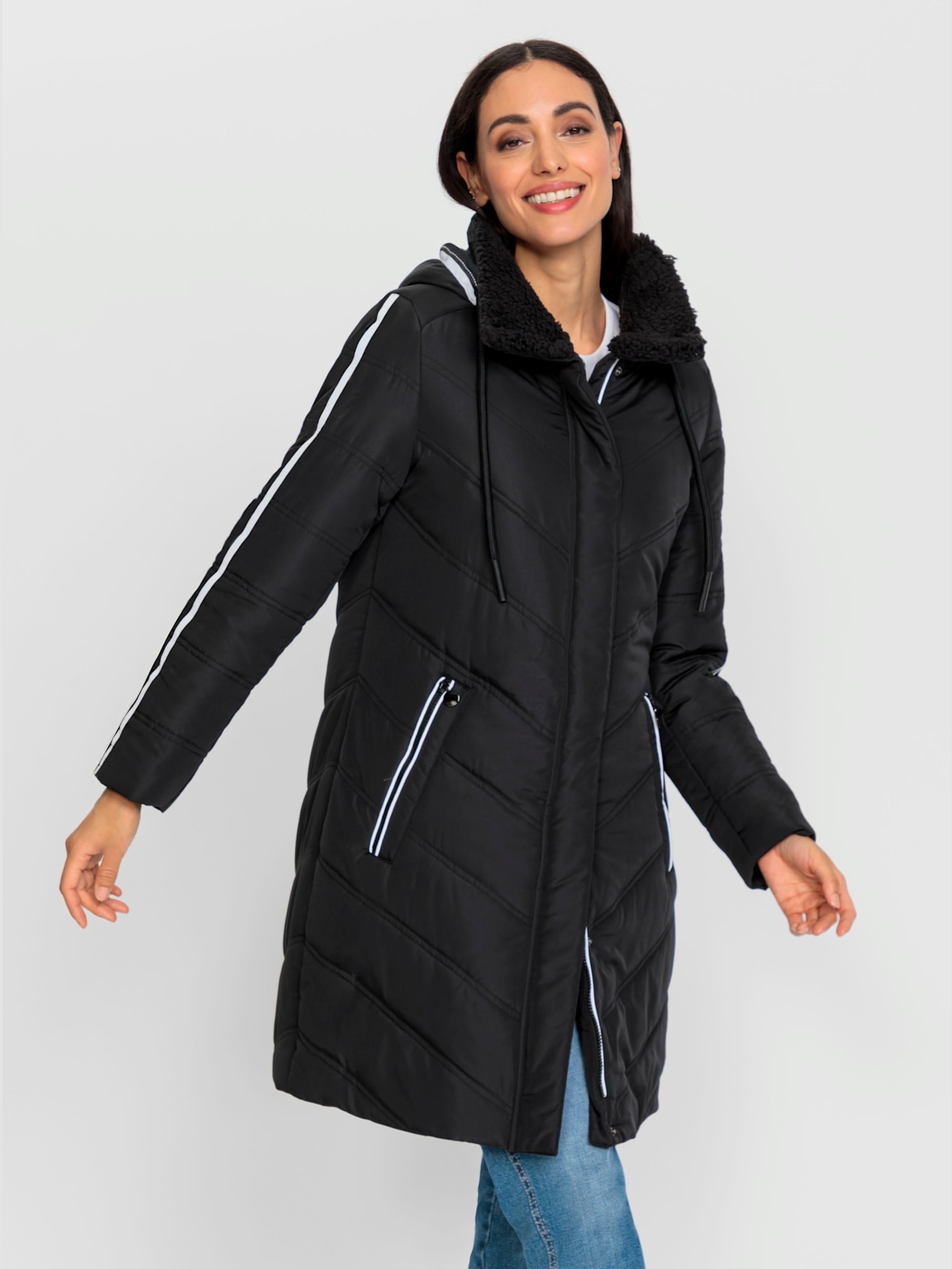 Manteau matelassé détails contrastés