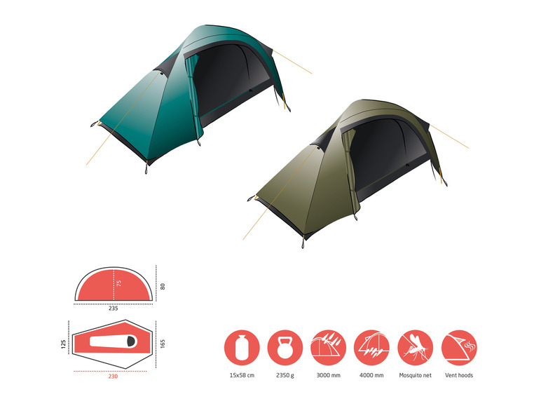 1-persoons tent Apex 1