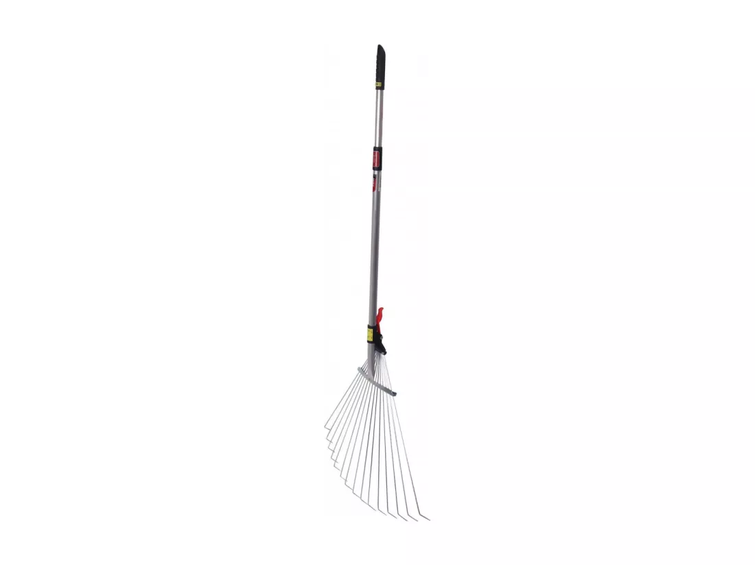 Balai à gazon extensible en acier et aluminium