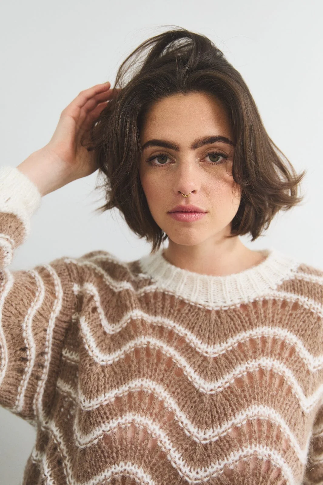 Noella Panama Knit Jumper 1204 soli brown