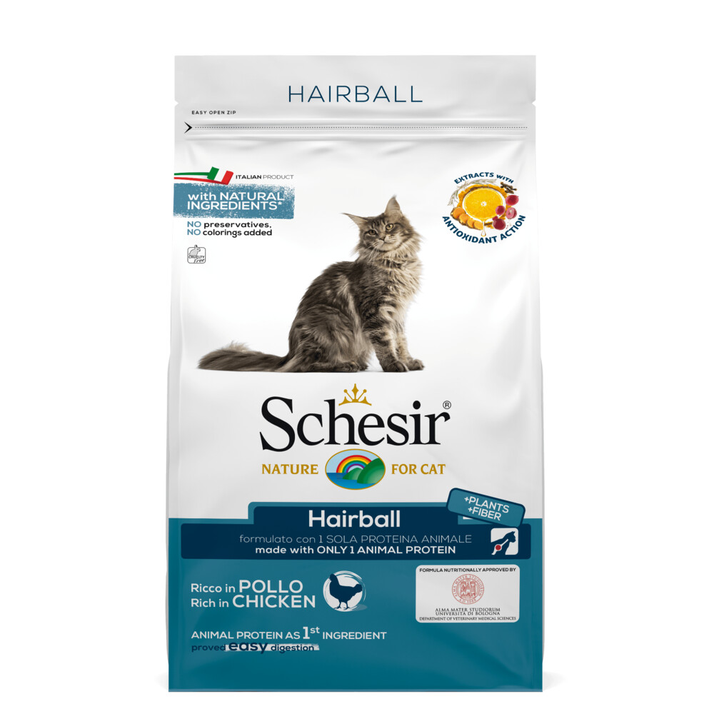 Schesir Kattenvoer Dry Hairball Kip400 gr