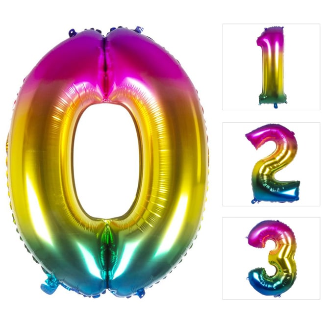 Folienballon - Bunte Zahl - 0 bis 9