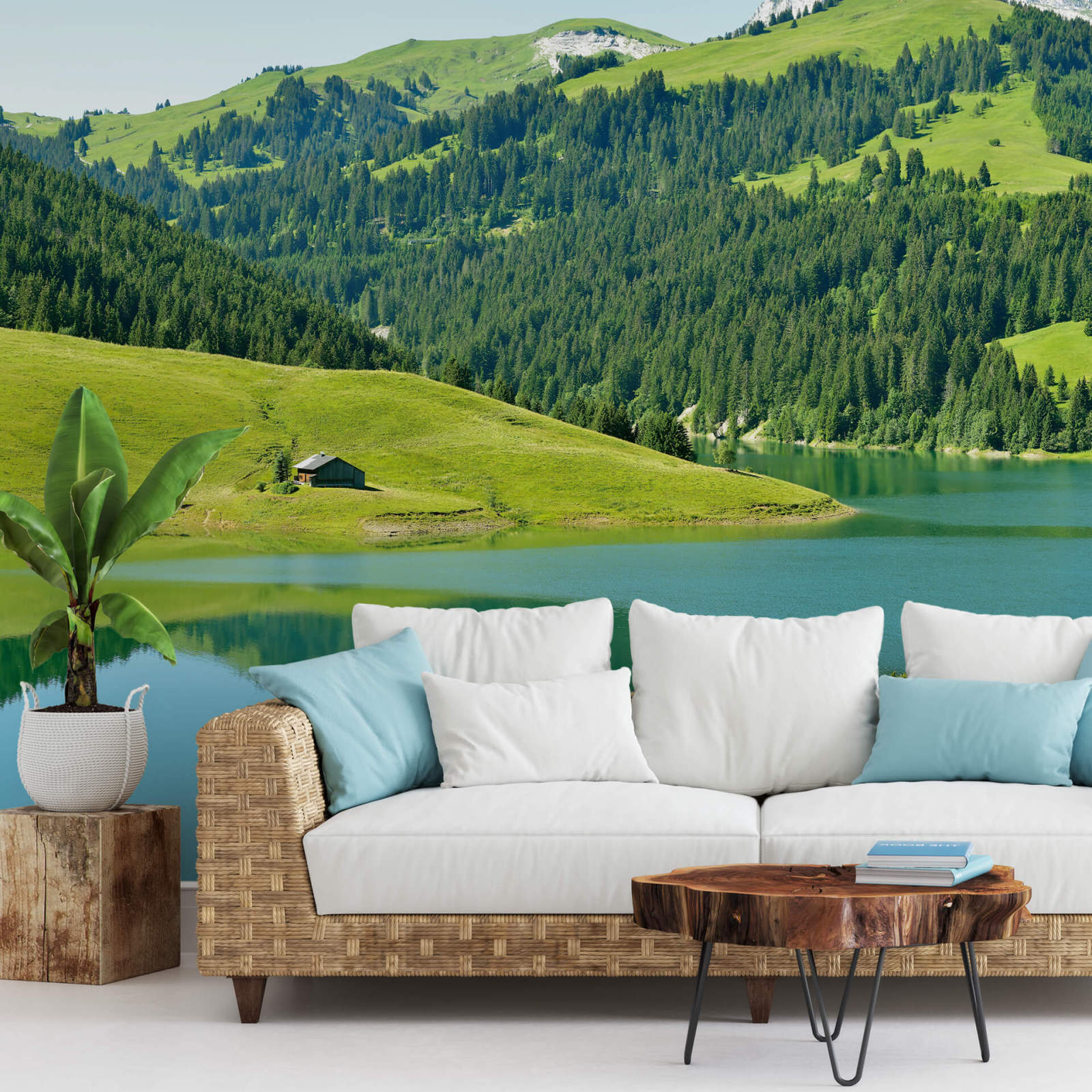 Fototapete DESIGNWALLS 2.0 - grün-blau - Alpen - 2,6 Meter