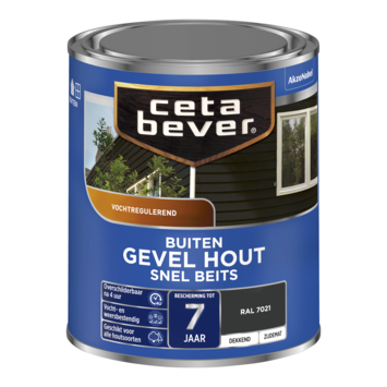 CetaBever Snelbeits Gevel & Kozijn zijdemat dekkend RAL 7021 zwartgrijs 750 ml