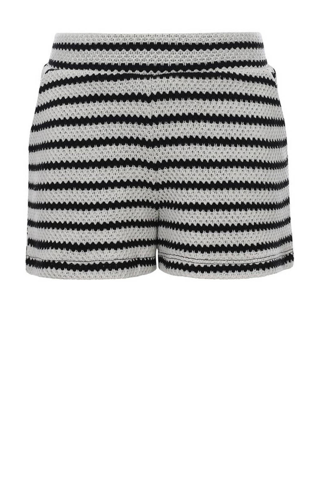 LOOXS gestreepte casual short ecru/zwart