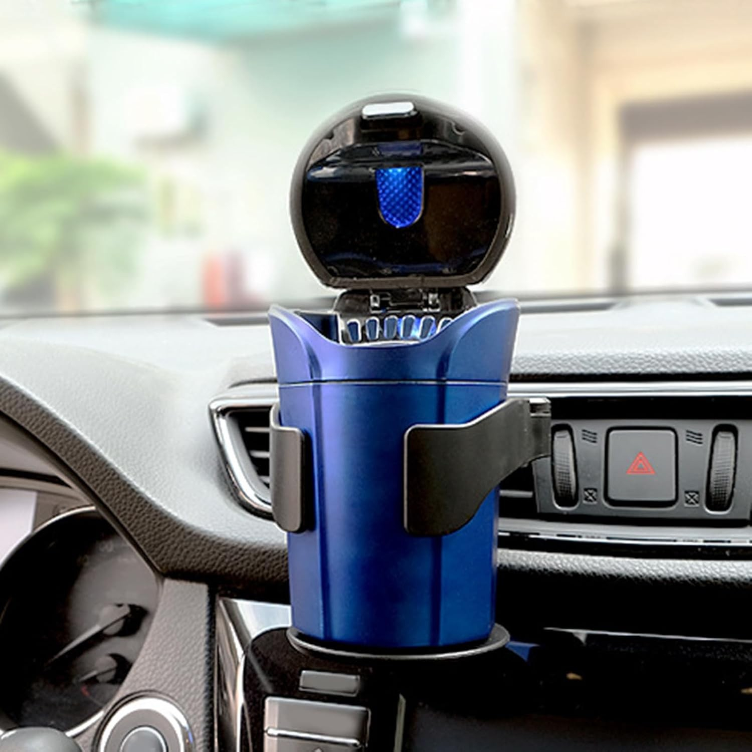 (8cm) Universal KFZ Auto Getränkehalter für Lüftungsgitter / kompatibel mit Softdrinks / Kaffee / Flaschen / Verstellbarer Becherhalter - Schwarz