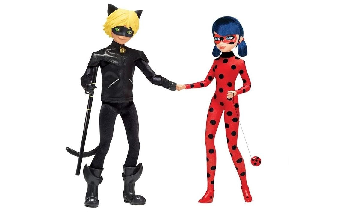 Puppe Miraculous – Ladybug & Cat Noir 26 cmPuppenduo in Superhelden-Outfits