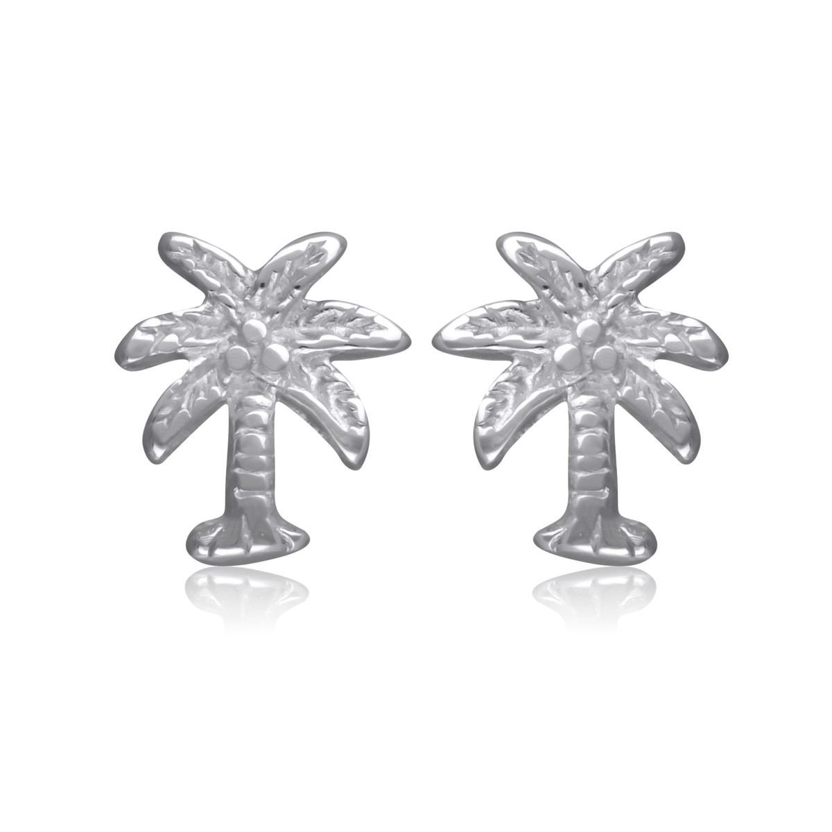 Boucles d'oreille argent rhodié palmier