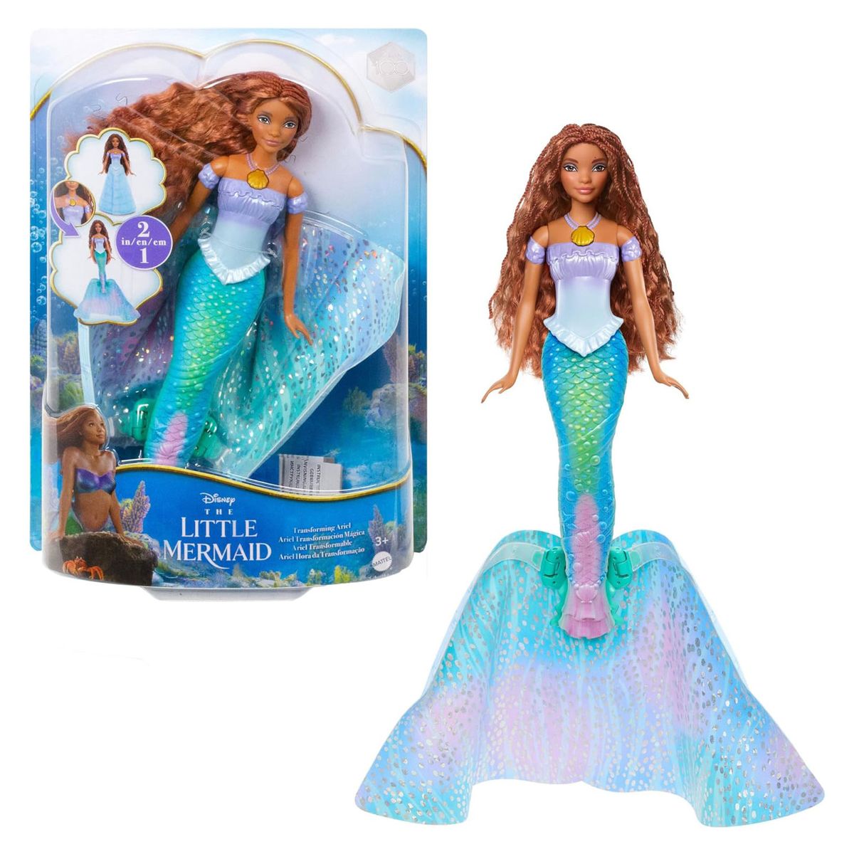 Mattel HLX13 - Disney Die Kleine Meerjungfrau - Arielle mit Verwandlungsfunktion
