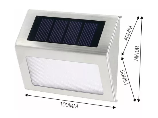 Lot de 2 appliques solaires en acier inoxydable 20 lumens - L. 10 x H. 8.2 cm SKAGEN