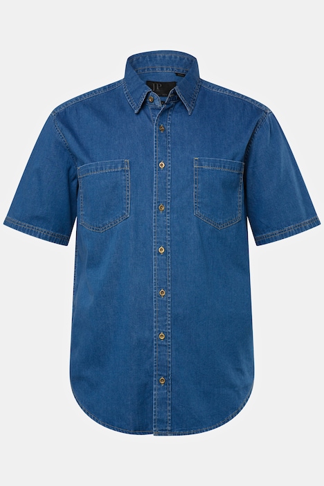 Denimhemd, Denim, Halbarm , Modern Fit Passform, Kent Kragen, bis Gr. 8XL