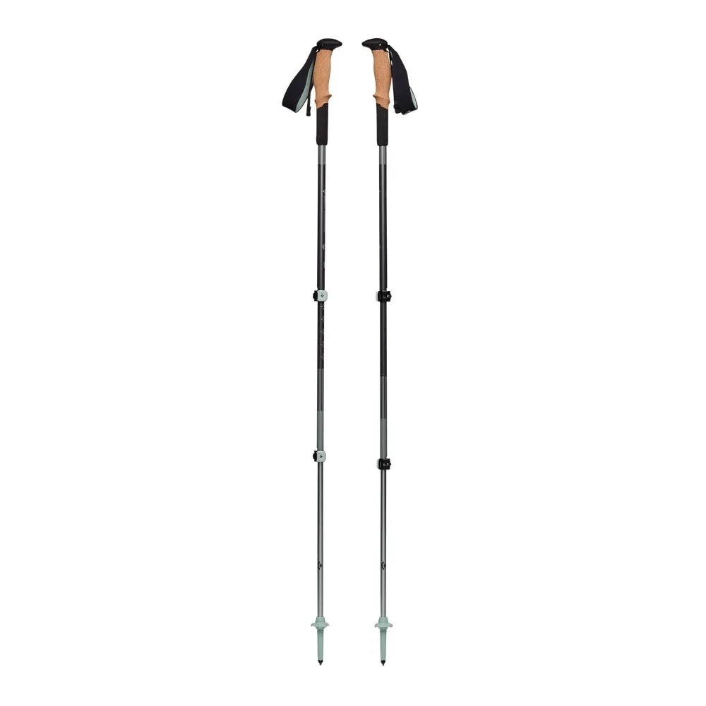 Black Diamond Unisex Pursuit Shock Trekking Poles Steel Grey/Foam Green
