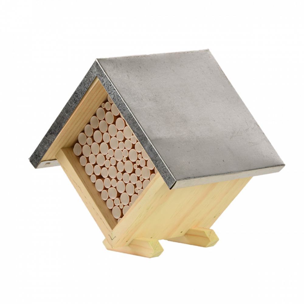 Maison à abeilles carrée, hauteur 18 cm en bois