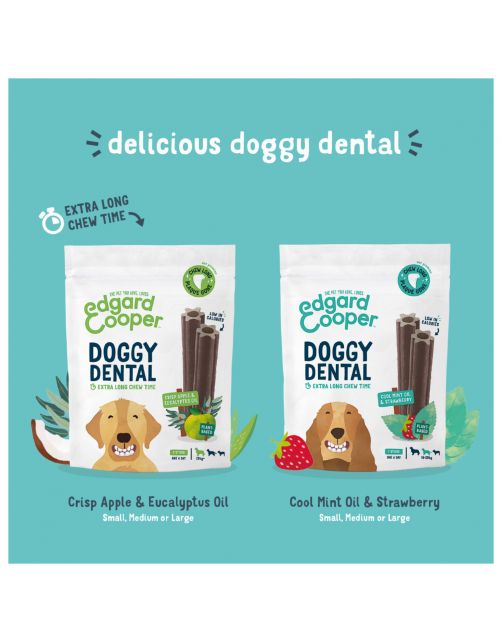 Edgard&Cooper Doggy Dental Aardbei&Munt - Hondensnacks