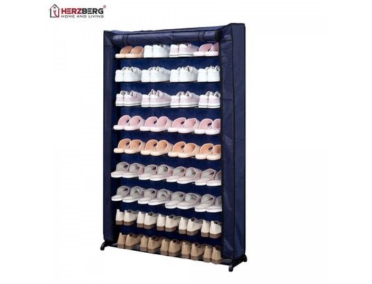 HERZBERG - Armoire Hg-8077: organisateur de porte-chaussures à 9 niveaux bleu
