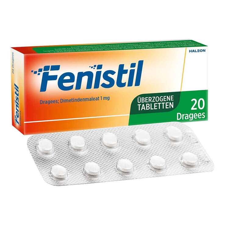 Fenistil Dragees, Dimetindenmaleat 1 mg/Tablette, Antiallergikum, 20 St