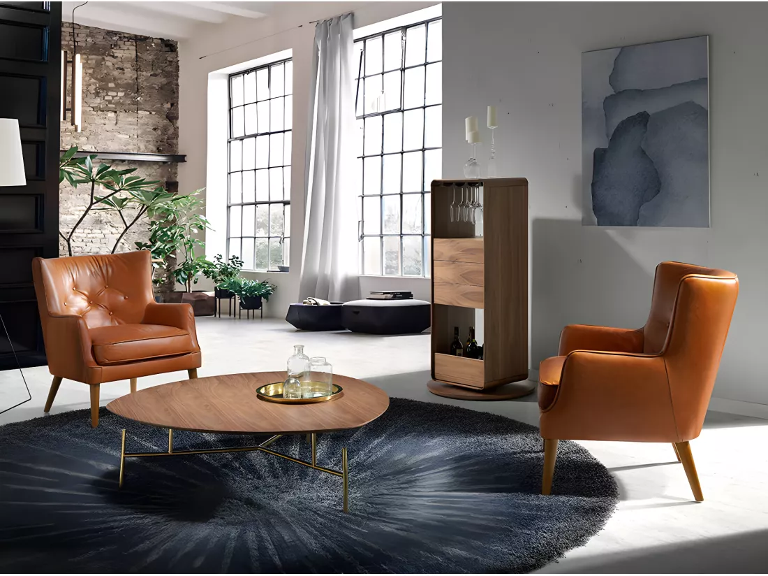 Meuble bar pivotant de noyer 3115 ANGEL CERDA
