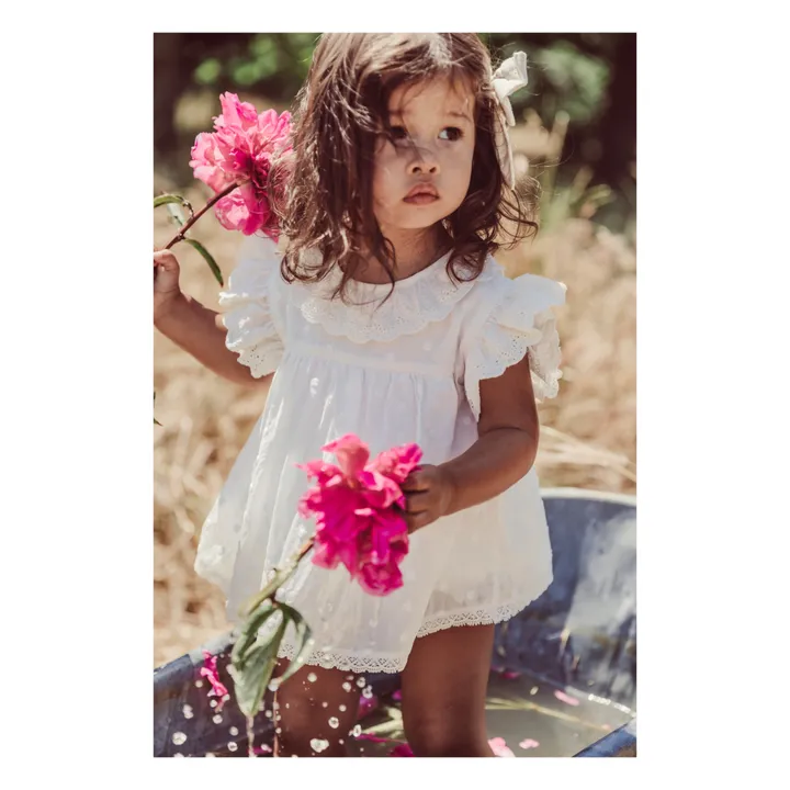 Louise Misha Robe Anusha Plumetis | Blanc