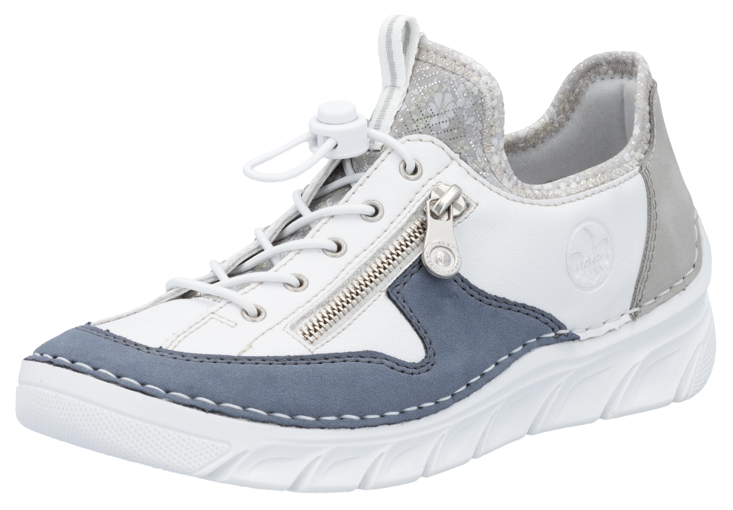 Rieker Slip-On Sneaker  Slipper, Freizeitschuh mit kontrastfarbenen Besätzen