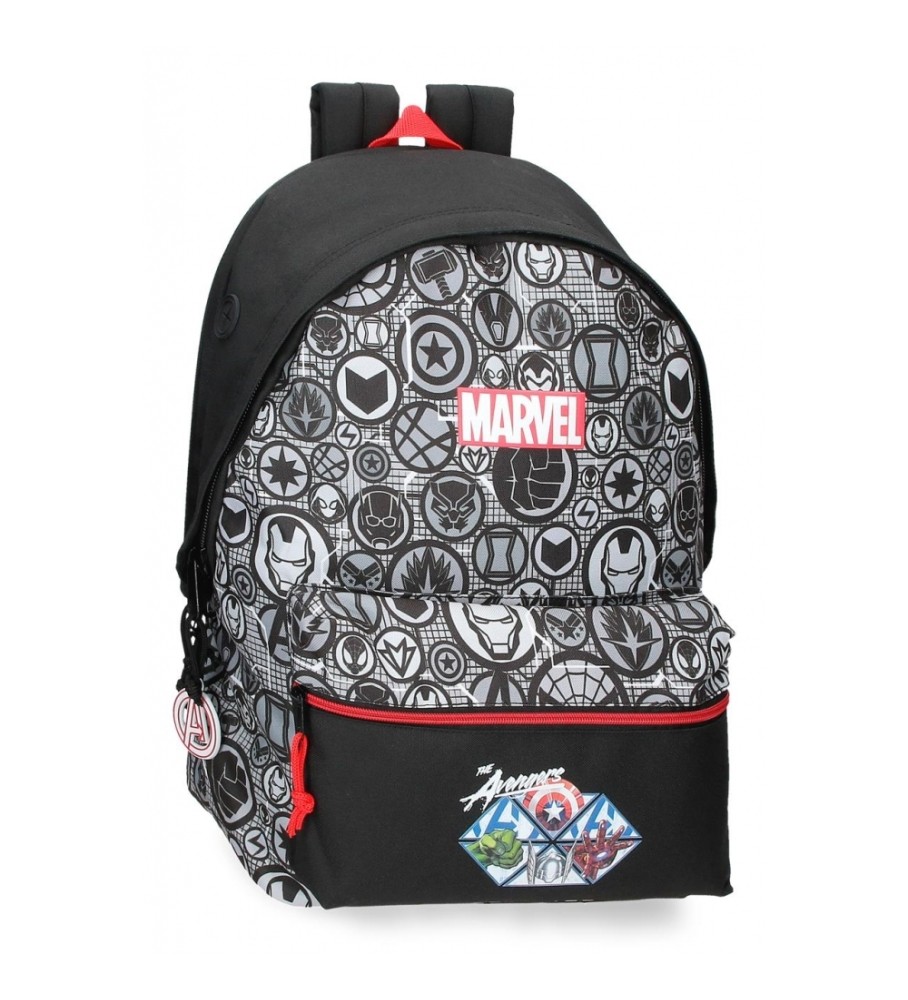 Disney Mochila Escolar AvengersHeroes con porta ordenador negro -31x44x17,5cm-