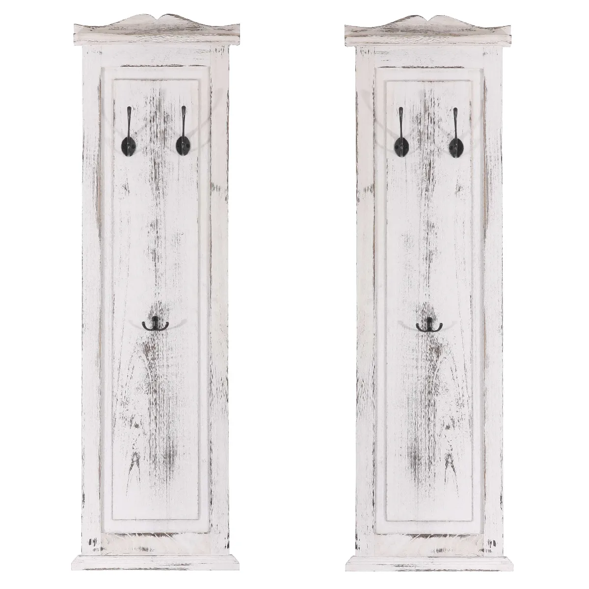 Decoshop26 Porte-Manteaux Muraux - Blanc Vieilli