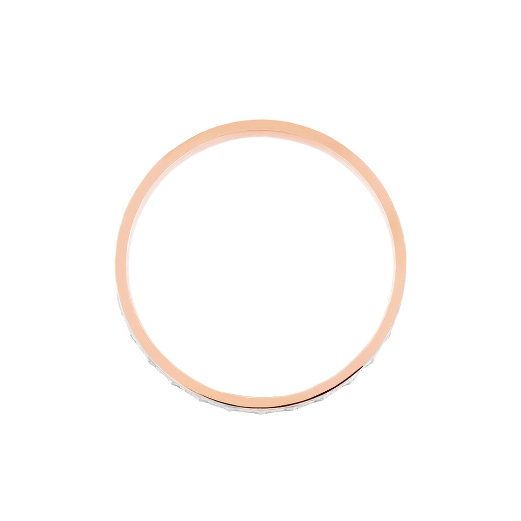 Alliance Fantaisie Diamantee Ruban Plat Or Bicolore