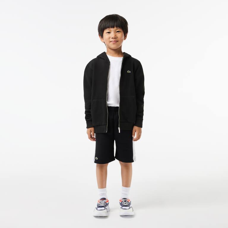 Short enfant Lacoste à bandes colorées en coton biologique Pantalons & Shorts - Noir - Lacoste - Enfant