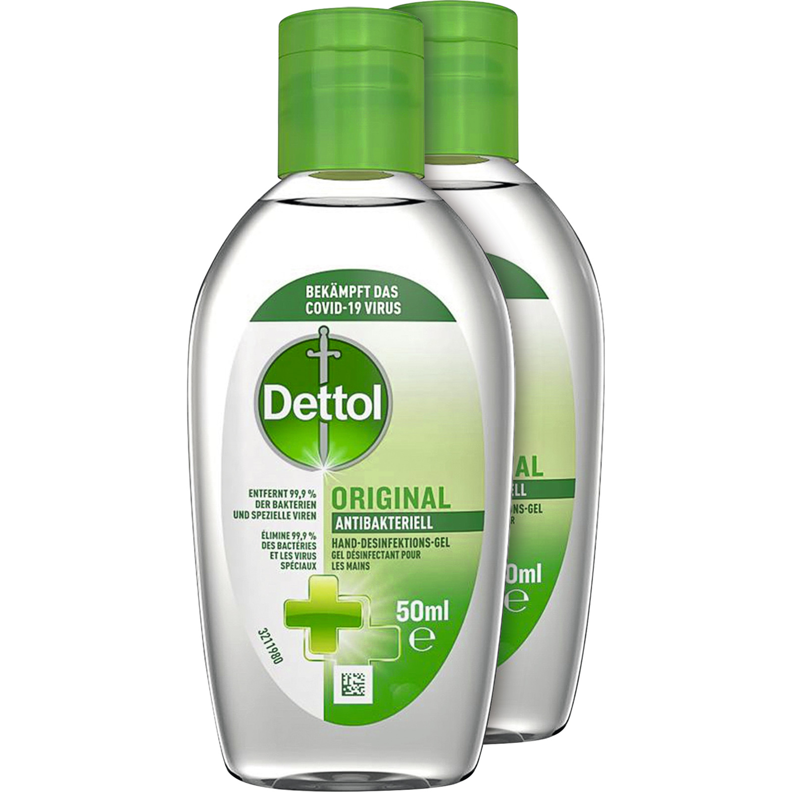 Dettol Antibakterielles Hand-Desinfektionsgel Gel 2 x 50 ml
