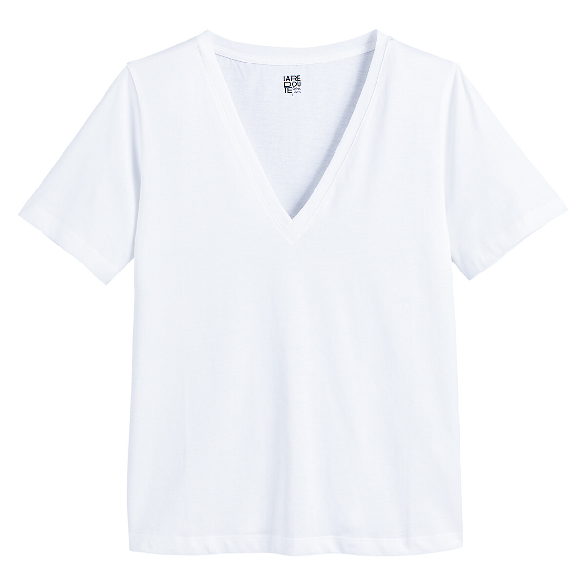 COLEÇÃO LA REDOUTE<br>Camiseta folgada com decote em V e mangas curtas