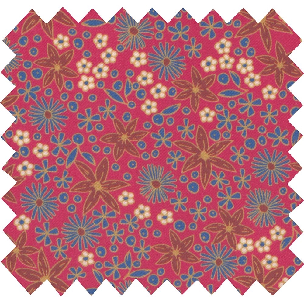 Tissu Enduit Au Mètre Badiane Framboise
