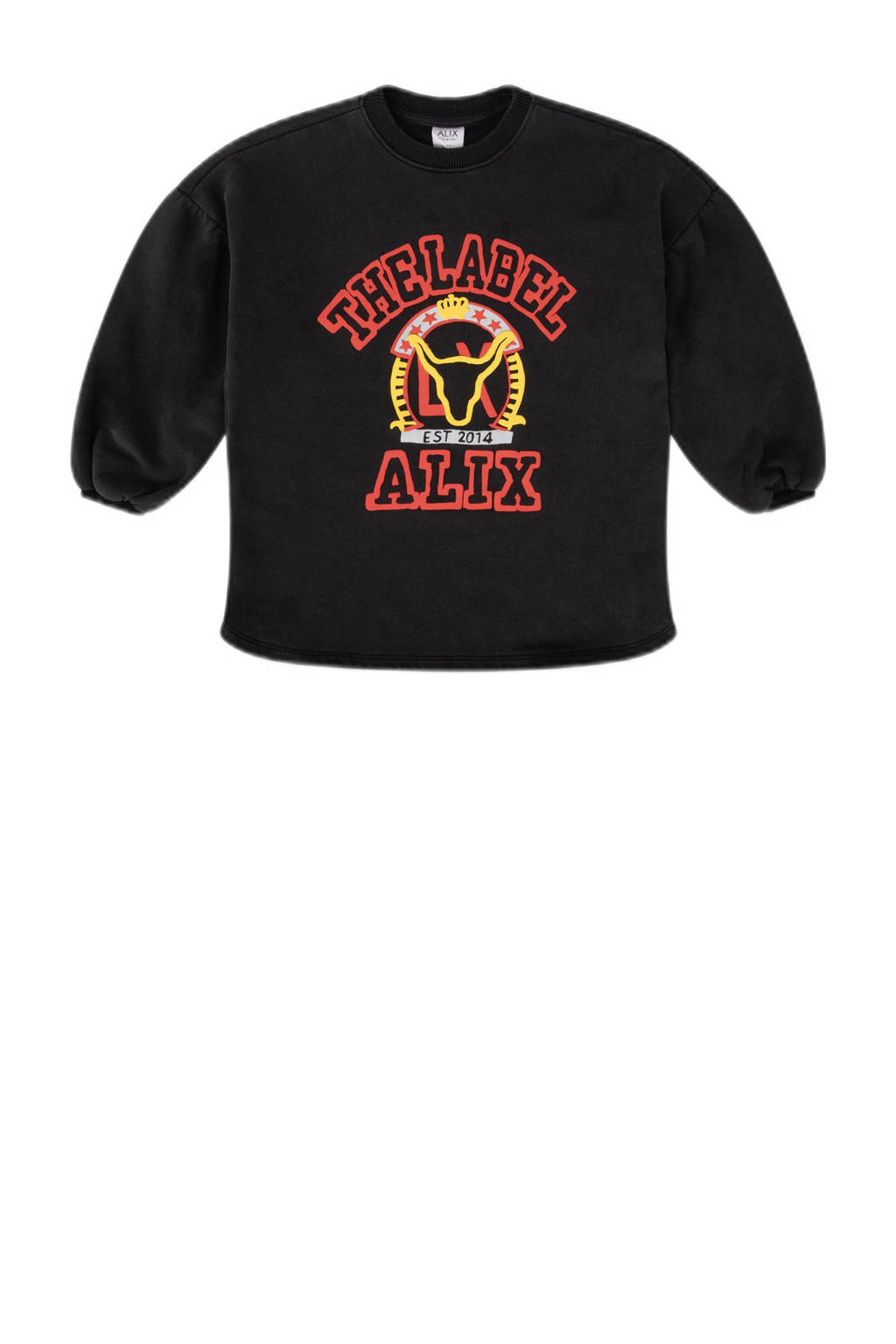 Alix the Label sweatjurk met printopdruk zwart/rood/geel