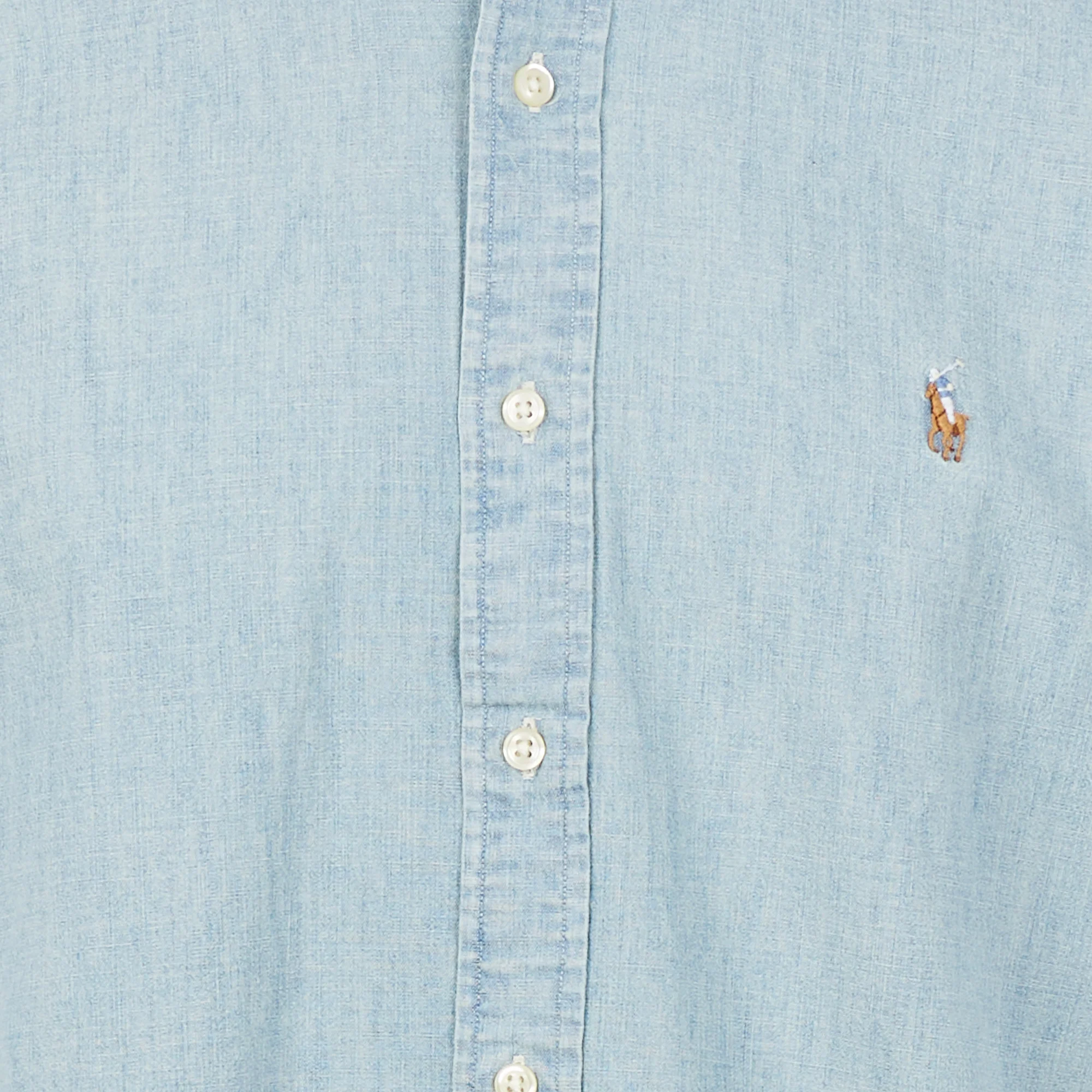 Chemise col américain en coton regular | Bleu