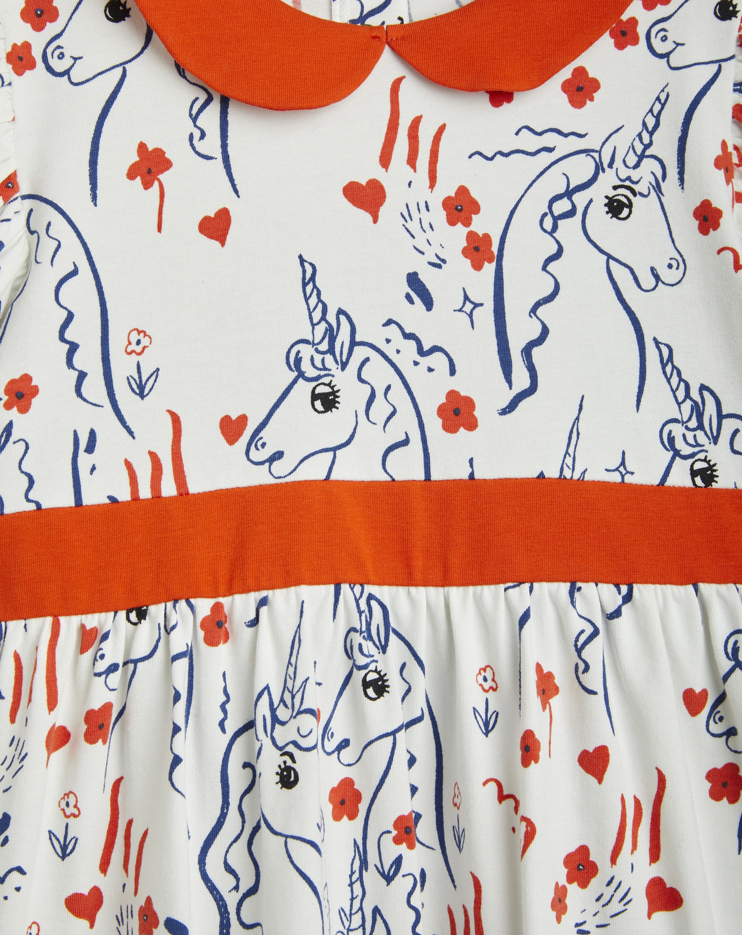 Kurzarmkleid SCOTTISH UNICORNS AOP in white