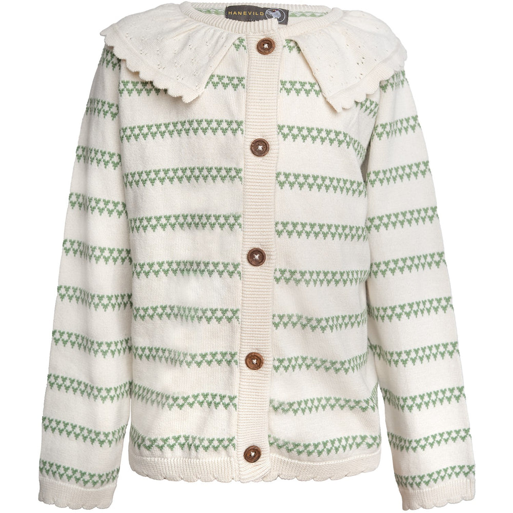 Køb Hanevild Shale Green Heart Cardigan