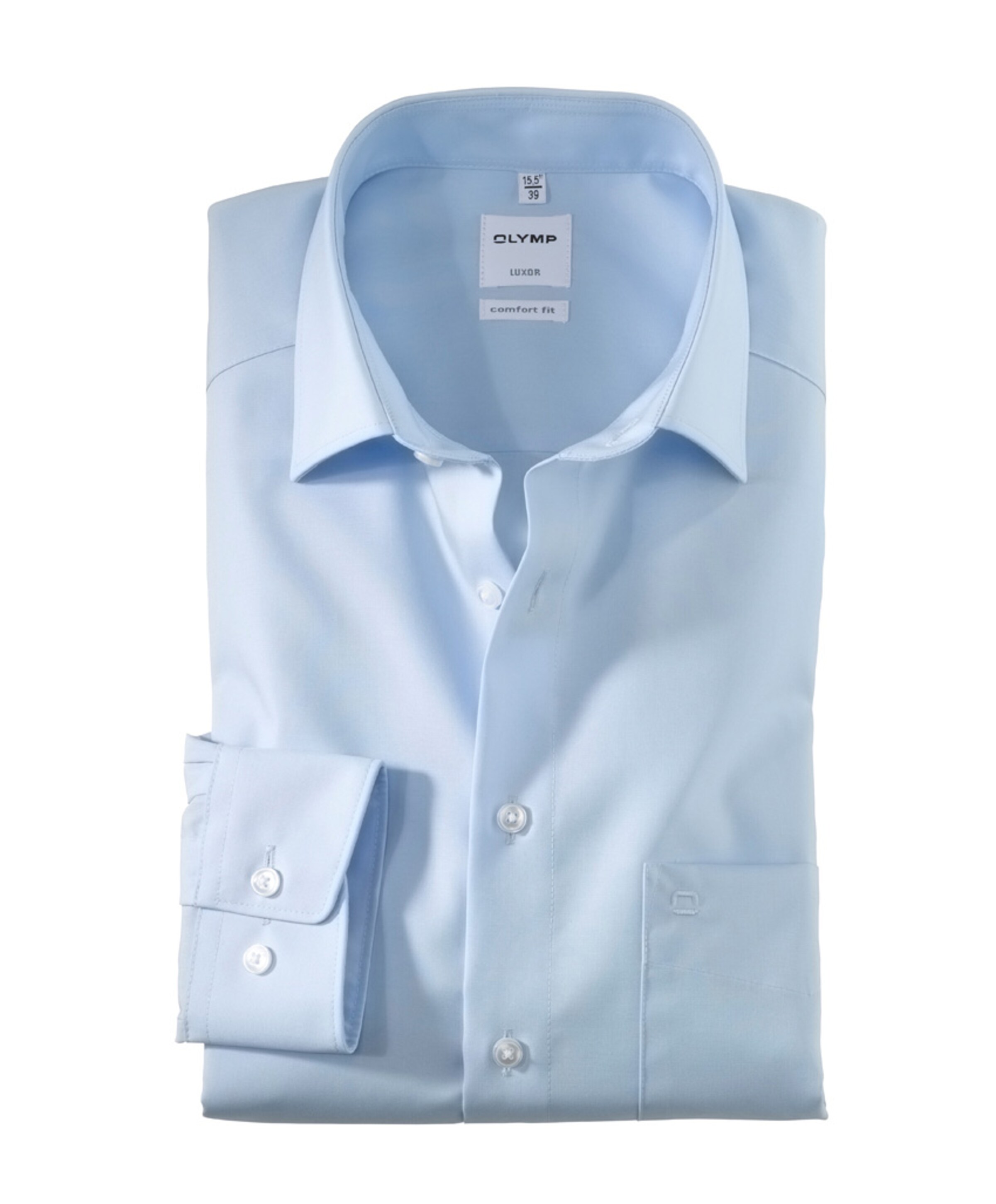 Olymp Comfort Fit Luxor Heren overhemd extra lange mouw blauw
