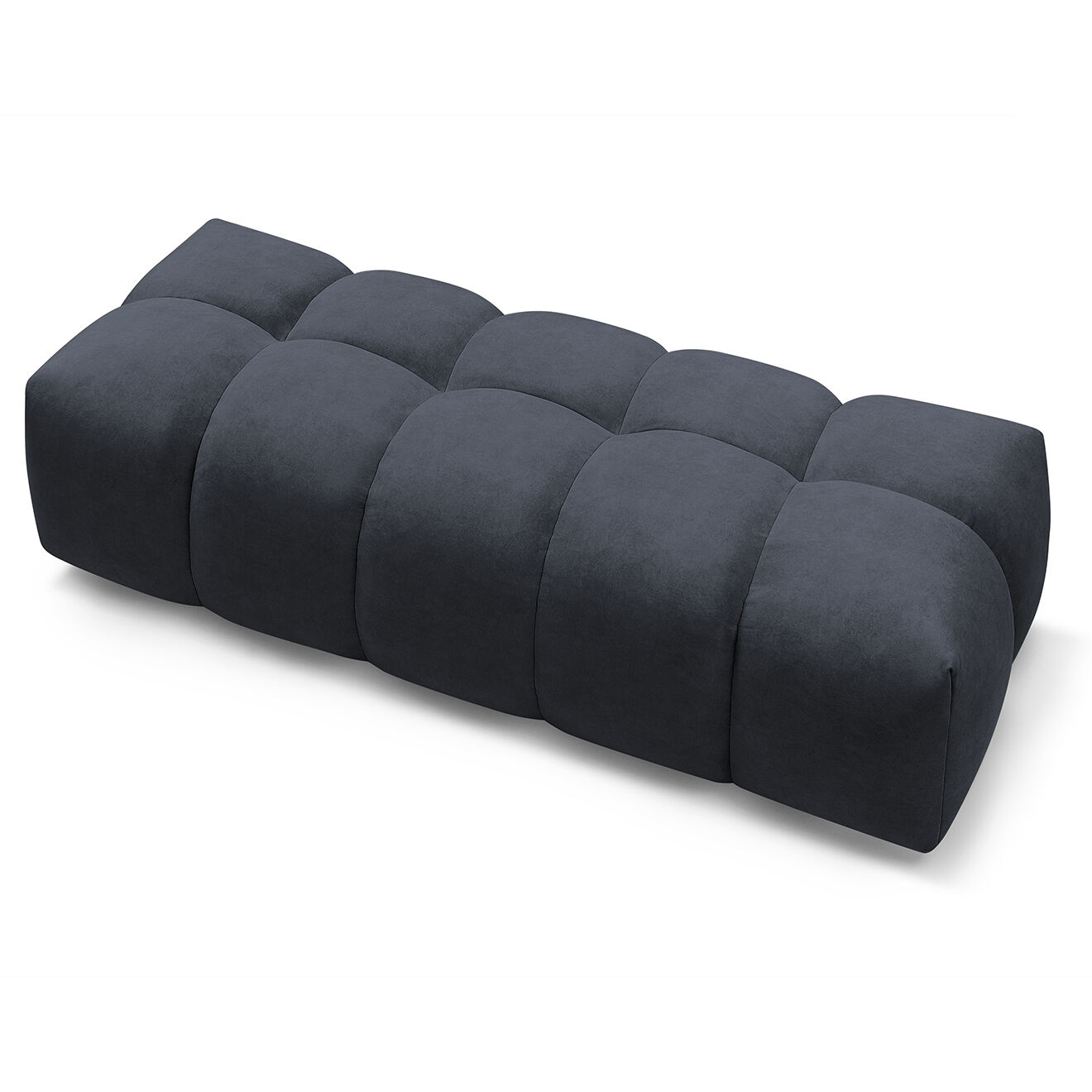 Bobochic Pouf en Velours Mont-Blanc bleu foncé - 180x66x48 cm