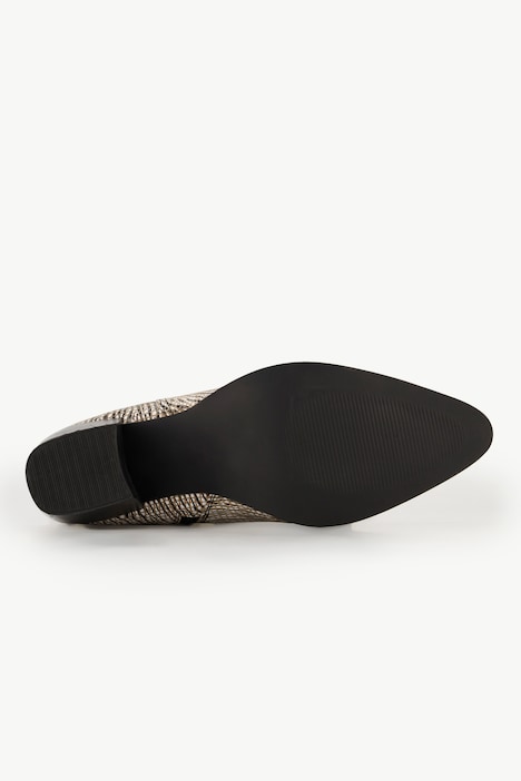 Leder-Stiefeletten, Schlangenlederoptik, Weite H