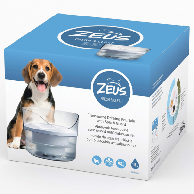 Zeus Trinkbrunnen Fresh & Clear mit Spritzschutz 1.5l