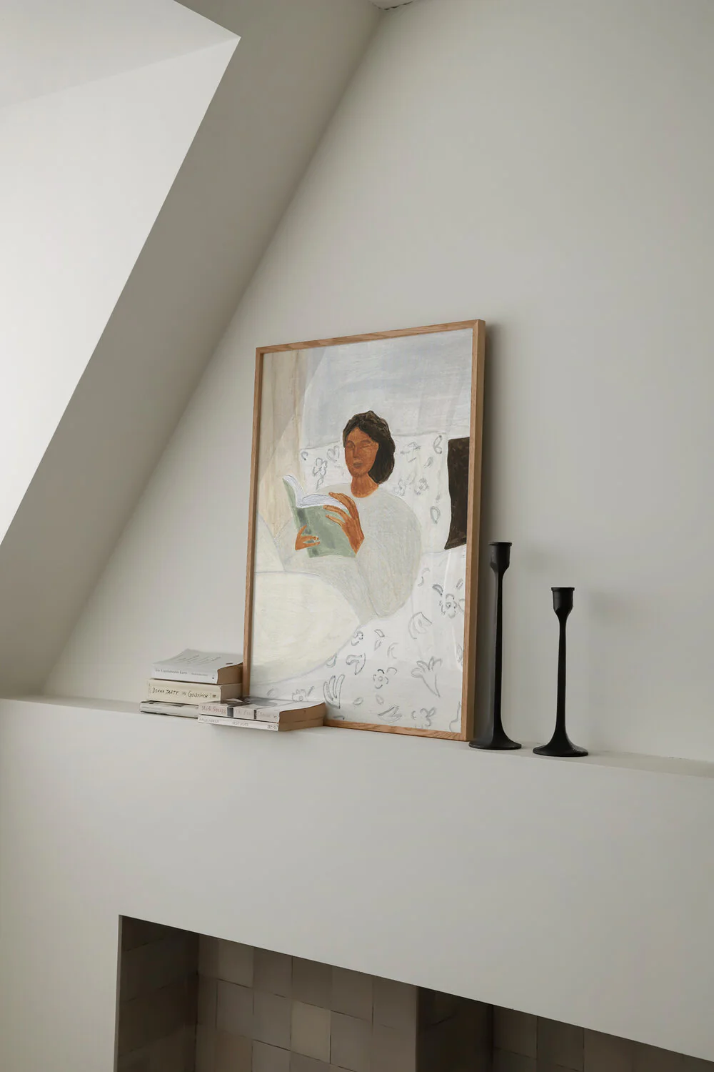 Poster & Frame  Morning Read plakat, mønstret - 50x70 cm