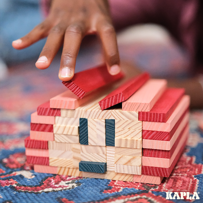 Kapla - 120 Box - Natural, Mørke Blå, Pink & Rød