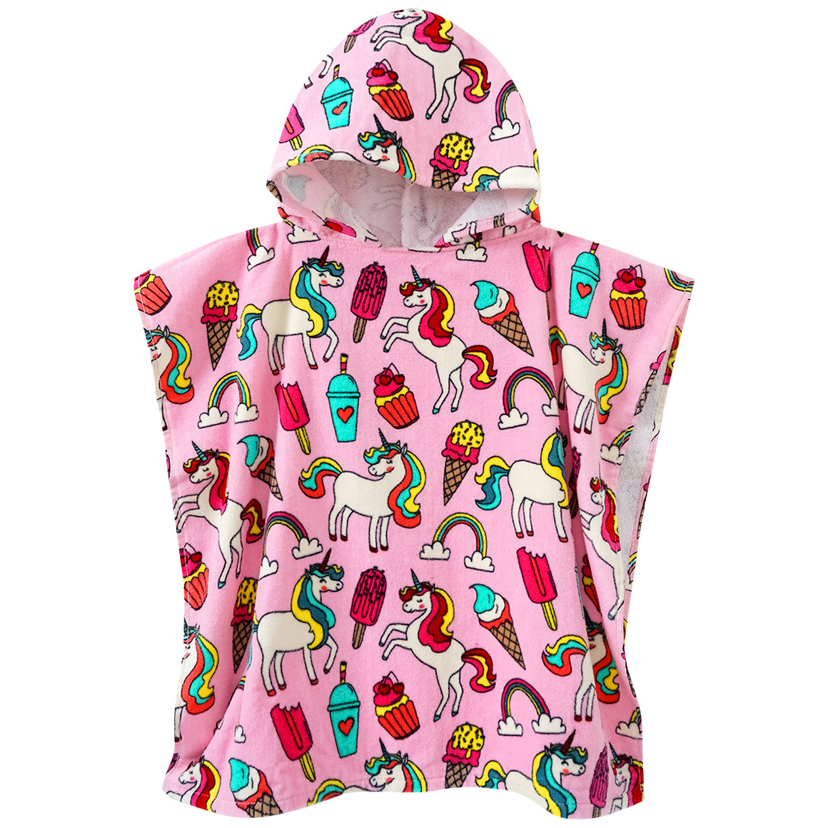 Topolino Badeponcho mit Einhorn-Motiven rosa