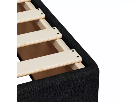 Sommier à lattes de lit avec matelas Noir 140x190 cm Tissu