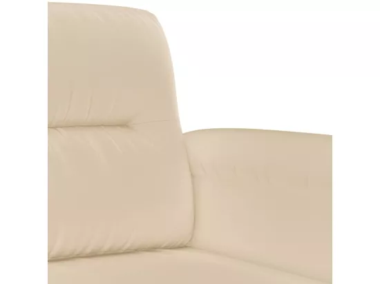 Ensemble de canapés 2 pcs avec coussins Crème Tissu microfibre