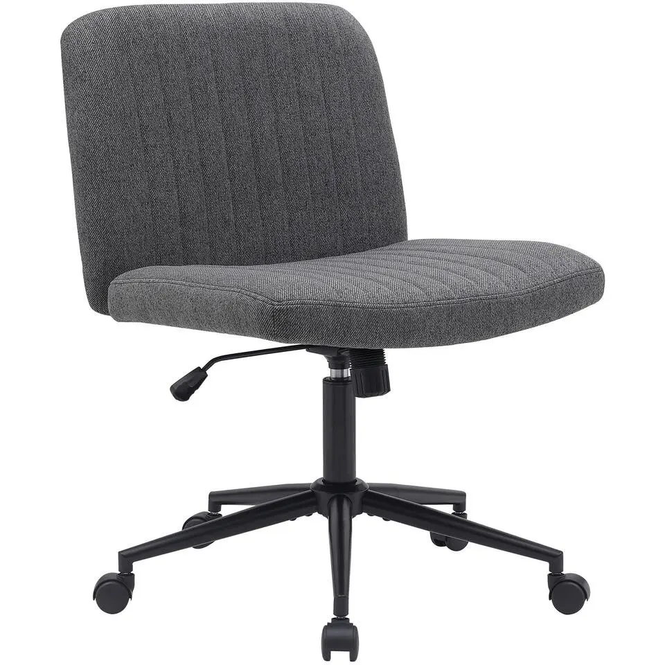 CLP Bureaustoel Kingman zwart Frame - Stof - donkergrijs