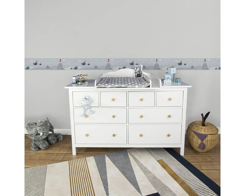 Zelfklevende rand 40376-1 Alleen Rand Onderwater blauwgrijs 5 m x 15 cm